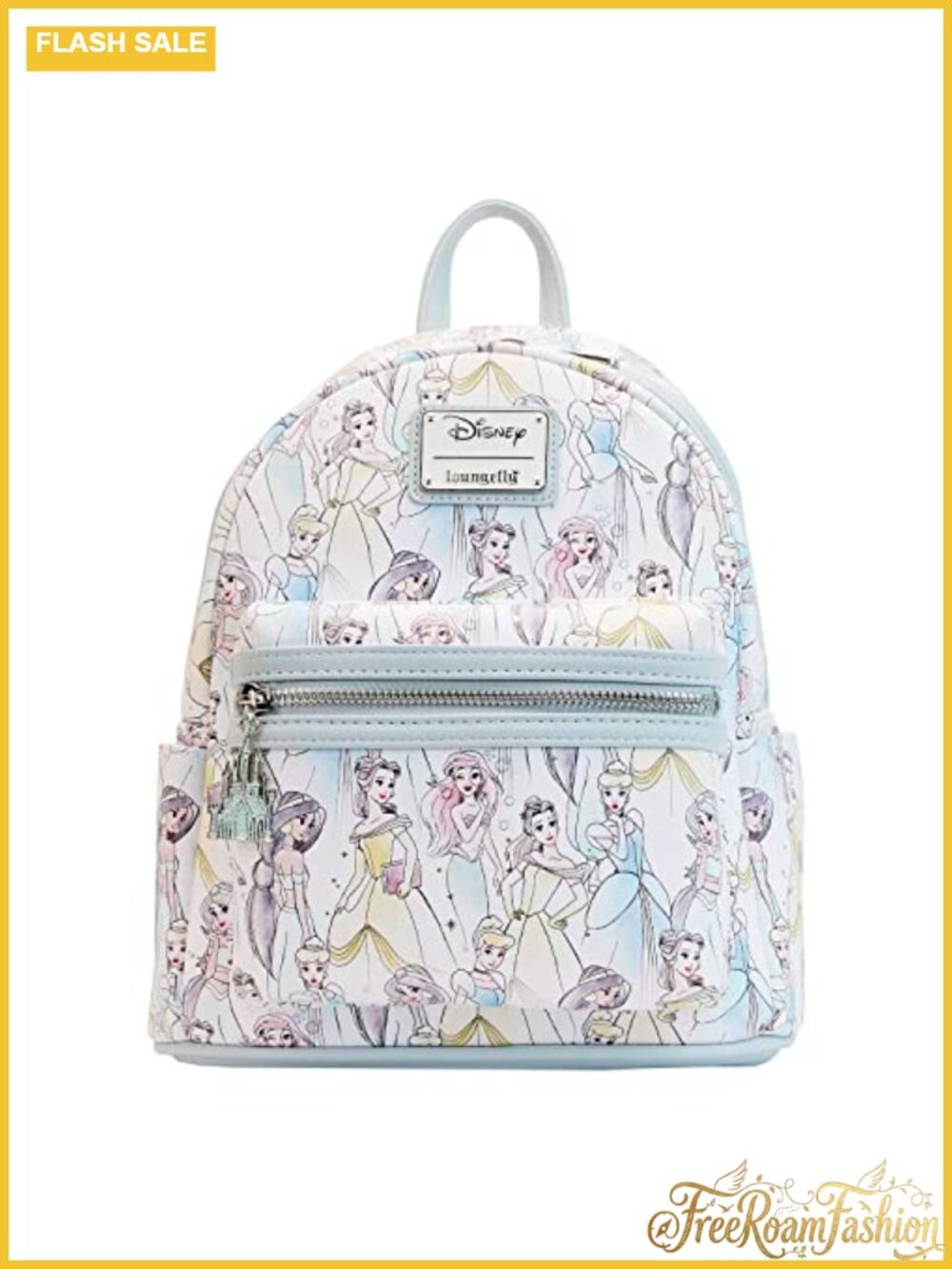 Faux Leather Disney Princesses Shoulder Bag Adjustable Double Strap Purse